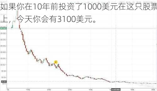 如果你在10年前投资了1000美元在这只股票上，今天你会有3100美元。