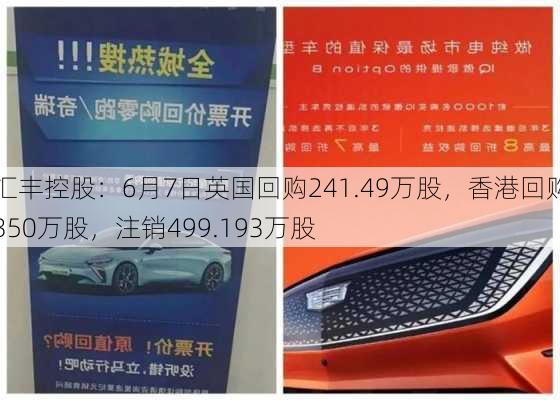 汇丰控股：6月7日英国回购241.49万股，香港回购350万股，注销499.193万股