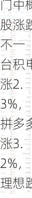 周一热门中概股涨跌不一 台积电涨2.3%，拼多多涨3.2%，理想跌3.1%