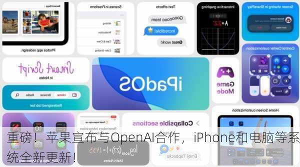 重磅！苹果宣布与OpenAI合作，iPhone和电脑等系统全新更新！