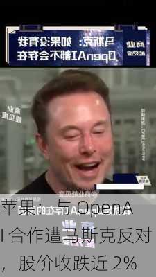 苹果：与 OpenAI 合作遭马斯克反对，股价收跌近 2%