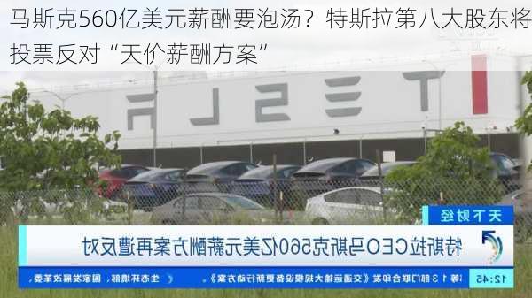 马斯克560亿美元薪酬要泡汤？特斯拉第八大股东将投票反对“天价薪酬方案”