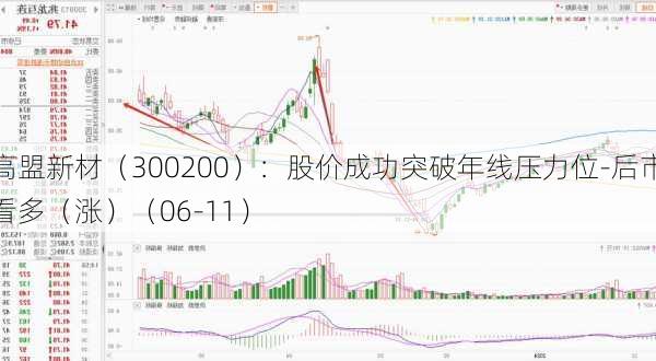 高盟新材（300200）：股价成功突破年线压力位-后市看多（涨）（06-11）