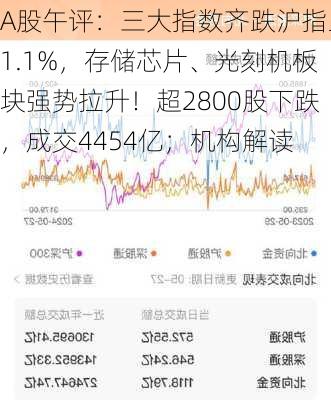 A股午评：三大指数齐跌沪指跌1.1%，存储芯片、光刻机板块强势拉升！超2800股下跌，成交4454亿；机构解读