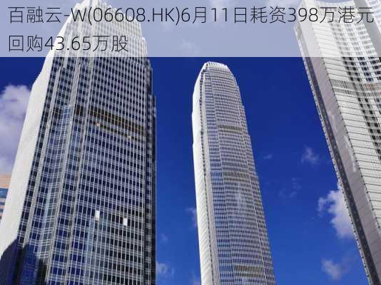 百融云-W(06608.HK)6月11日耗资398万港元回购43.65万股