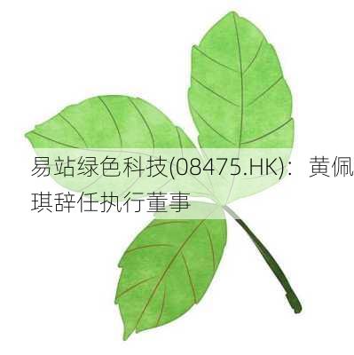 易站绿色科技(08475.HK)：黄佩琪辞任执行董事