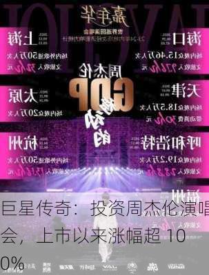 巨星传奇：投资周杰伦演唱会，上市以来涨幅超 100%