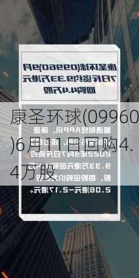 康圣环球(09960)6月11日回购4.4万股