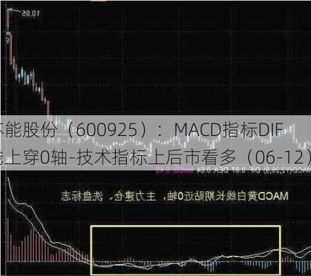 苏能股份（600925）：MACD指标DIF线上穿0轴-技术指标上后市看多（06-12）