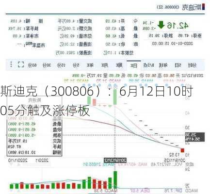 斯迪克（300806）：6月12日10时05分触及涨停板