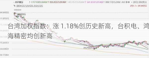 台湾加权指数：涨 1.18%创历史新高，台积电、鸿海精密均创新高