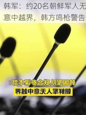 韩军：约20名朝鲜军人无意中越界，韩方鸣枪警告