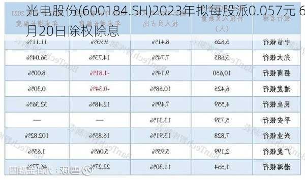 光电股份(600184.SH)2023年拟每股派0.057元 6月20日除权除息