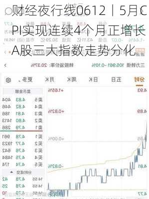 财经夜行线0612丨5月CPI实现连续4个月正增长 A股三大指数走势分化