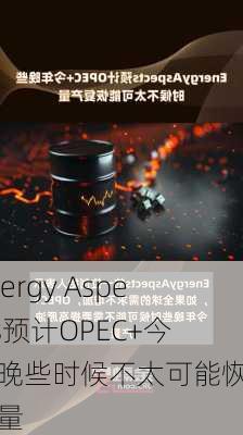 Energy Aspects预计OPEC+今年晚些时候不太可能恢复产量