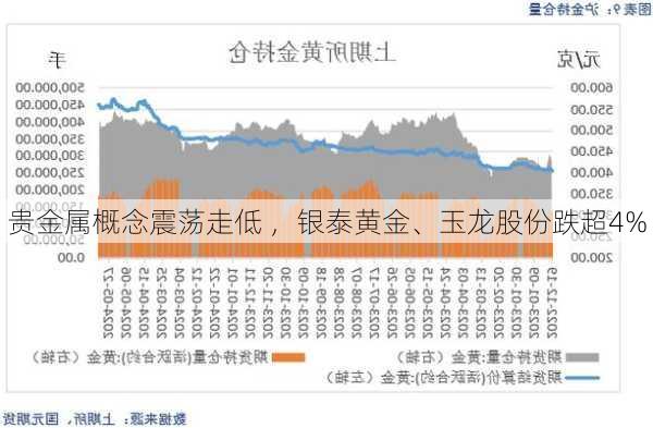 贵金属概念震荡走低 ，银泰黄金、玉龙股份跌超4%