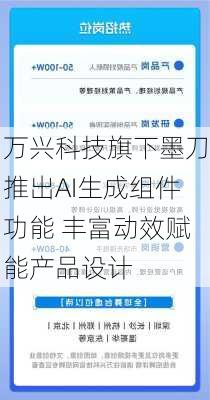 万兴科技旗下墨刀推出AI生成组件功能 丰富动效赋能产品设计