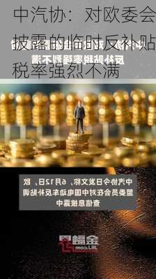 中汽协：对欧委会披露的临时反补贴税率强烈不满