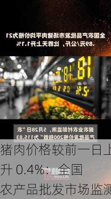 猪肉价格较前一日上升 0.4%：全国农产品批发市场监测