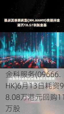 金科服务(09666.HK)6月13日耗资98.08万港元回购11万股