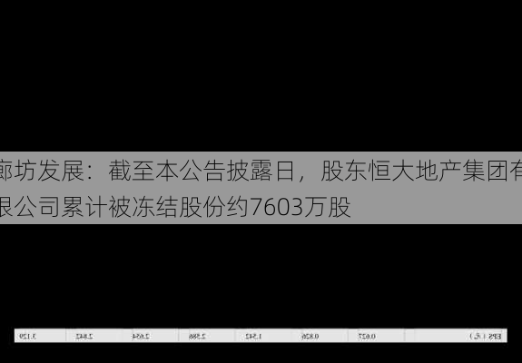 廊坊发展：截至本公告披露日，股东恒大地产集团有限公司累计被冻结股份约7603万股