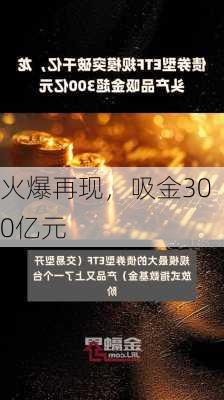 火爆再现，吸金300亿元