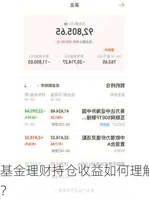 基金理财持仓收益如何理解？