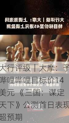 大行评级｜大摩：予哔哩哔哩目标价14美元 《三国：谋定天下》公测首日表现超预期