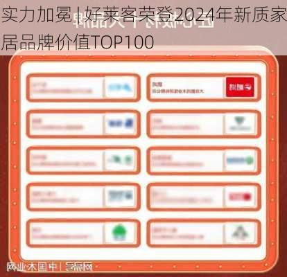 实力加冕 | 好莱客荣登2024年新质家居品牌价值TOP100