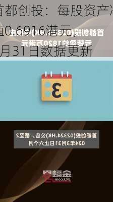 首都创投：每股资产净值0.6916港元，5月31日数据更新