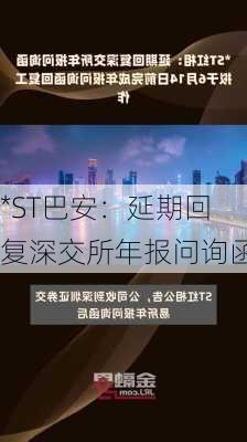 *ST巴安：延期回复深交所年报问询函