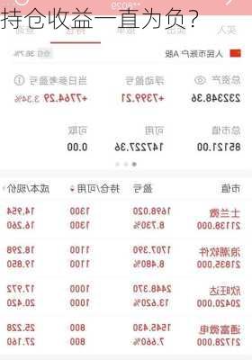 持仓收益一直为负？