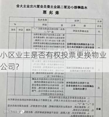 小区业主是否有权投票更换物业公司？