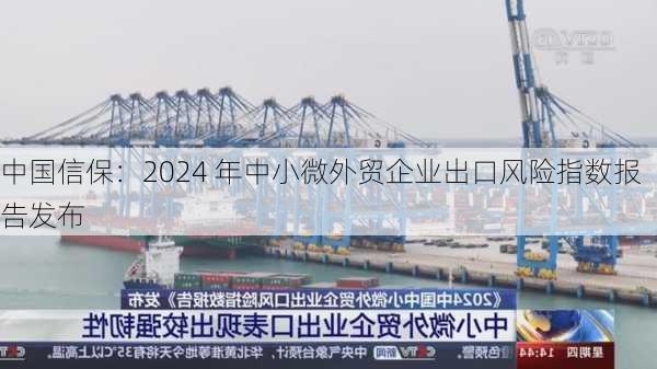 中国信保：2024 年中小微外贸企业出口风险指数报告发布