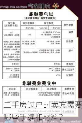 二手房过户时卖方需要哪些手续和材料？