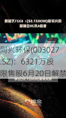 同兴环保(003027.SZ)：6321万股限售股6月20日解禁