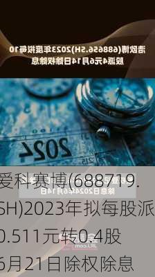 爱科赛博(688719.SH)2023年拟每股派0.511元转0.4股 6月21日除权除息