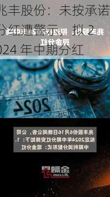 兆丰股份：未按承诺分红遭警示，拟 2024 年中期分红