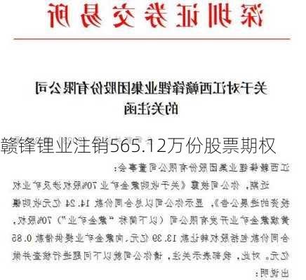 赣锋锂业注销565.12万份股票期权