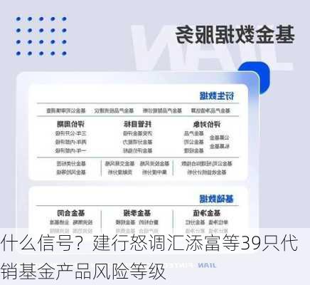 什么信号？建行怒调汇添富等39只代销基金产品风险等级