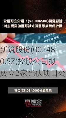 新筑股份(002480.SZ)控股公司拟成立2家光伏项目公司