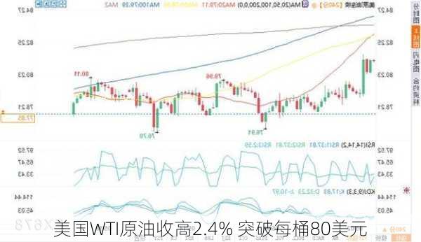 美国WTI原油收高2.4% 突破每桶80美元