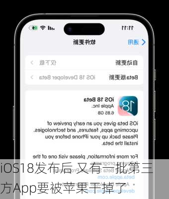 iOS18发布后 又有一批第三方App要被苹果干掉了