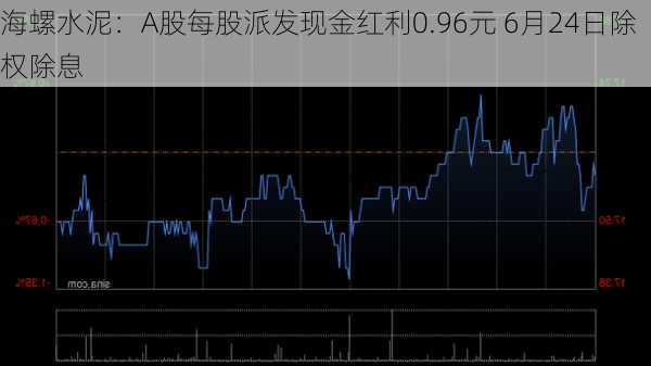 海螺水泥：A股每股派发现金红利0.96元 6月24日除权除息