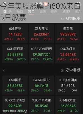 今年美股涨幅的60%来自5只股票