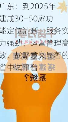 广东：到2025年建成30―50家功能定位清晰、服务实力强劲、运营管理高效、战略意义显著的省中试平台