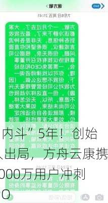 “内斗”5年！创始人出局，方舟云康携4000万用户冲刺IPO