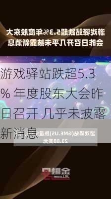 游戏驿站跌超5.3% 年度股东大会昨日召开 几乎未披露新消息