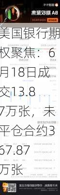 美国银行期权聚焦：6月18日成交13.87万张，未平仓合约367.87万张