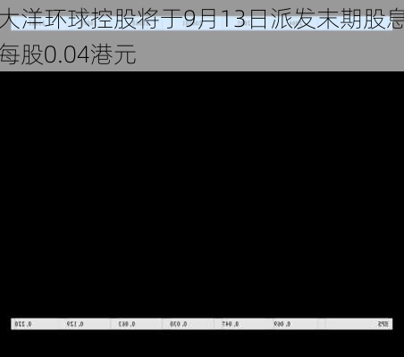 大洋环球控股将于9月13日派发末期股息每股0.04港元